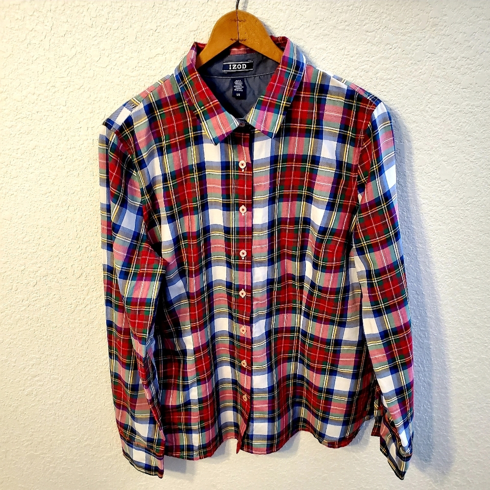 Izod | Plaid Buttondown Shirt | Large